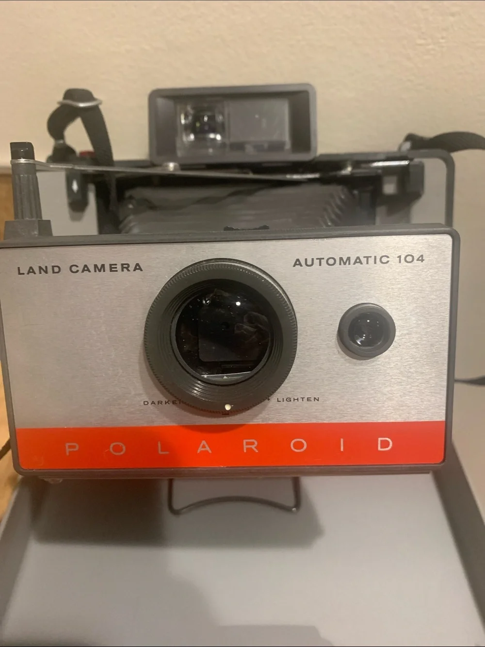 Polaroid Land Camera Automatic 104 in Gray and Red